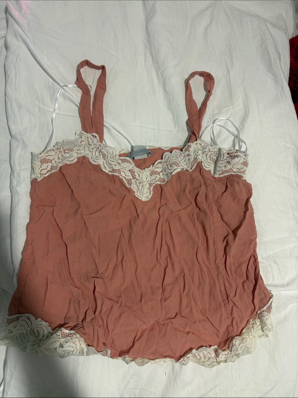 H&M Lace Trim Pink-Rust Camisole Tank Top